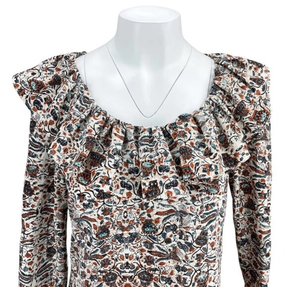 DIANE VON FURSTENBERG 100% Silk Flounce Dress Sz 4 - Picture 2 of 7